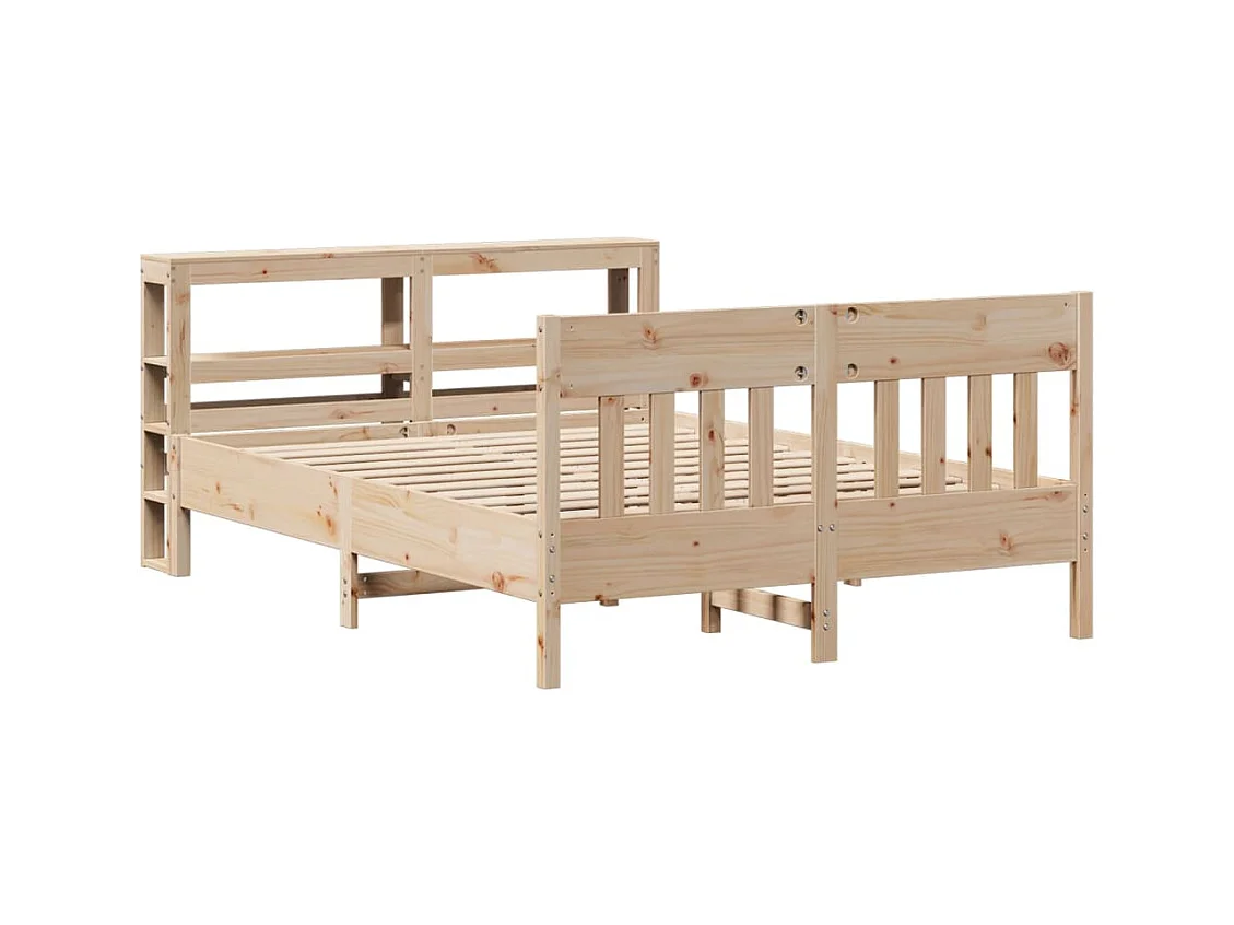 Estructura de cama sin colchón madera de pino blanca 140x200 cm