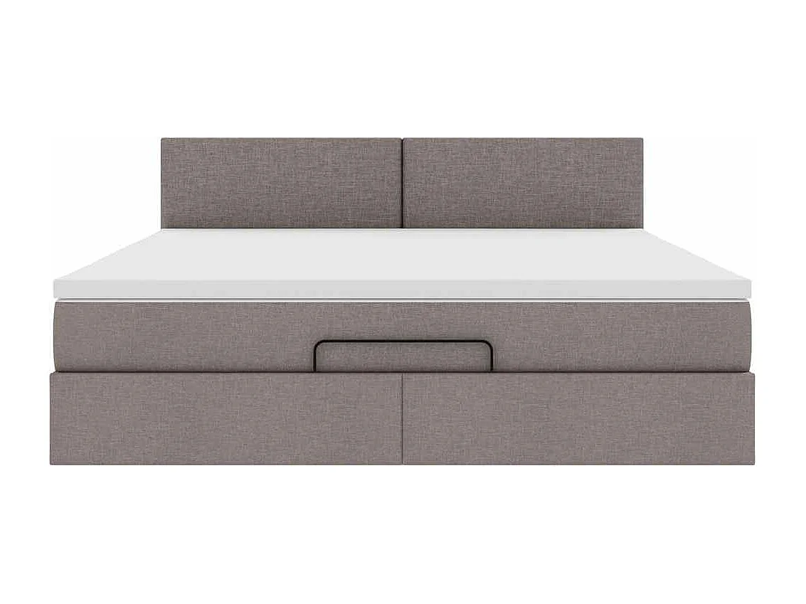 Ottoman-Bett mit Matratze Taupe 180x200 cm Stoff