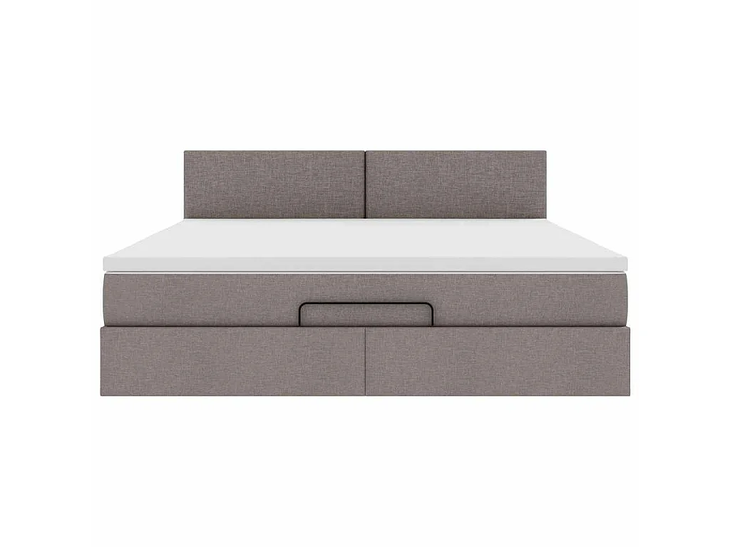 Struttura Letto Pouf con Materasso Tortora 180x200cm in Tessuto