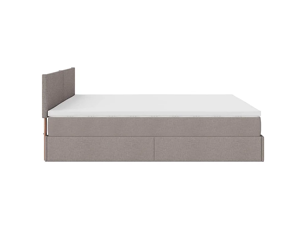 Struttura Letto Pouf con Materasso Tortora 180x200cm in Tessuto