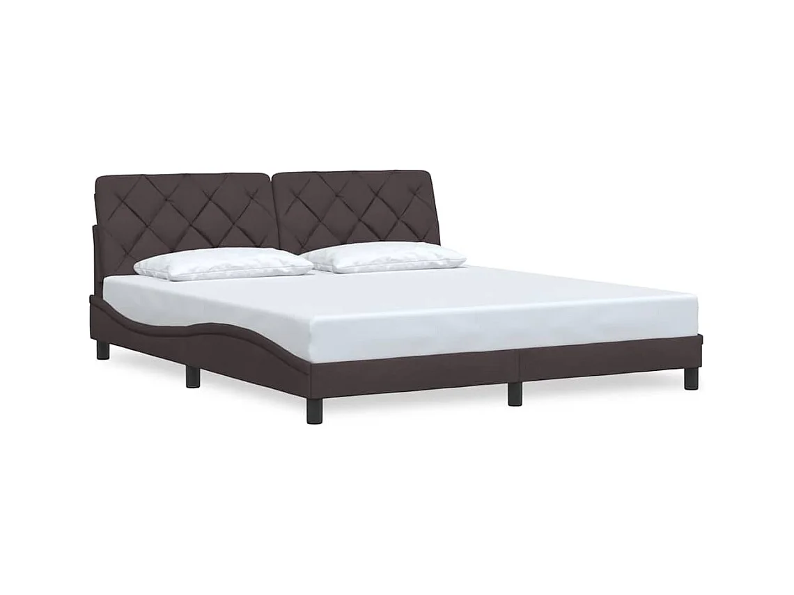 Cadre de lit sans matelas marron foncé 180x200 cm tissu
