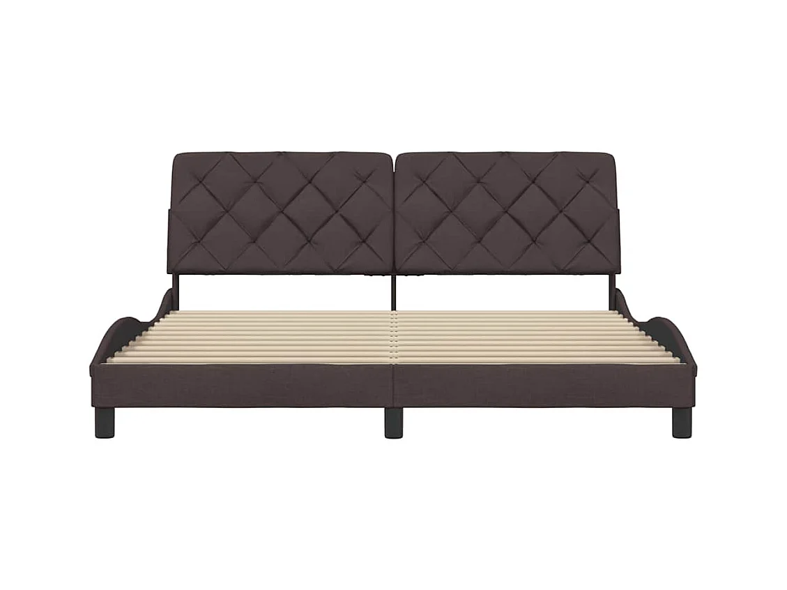 Cadre de lit sans matelas marron foncé 180x200 cm tissu