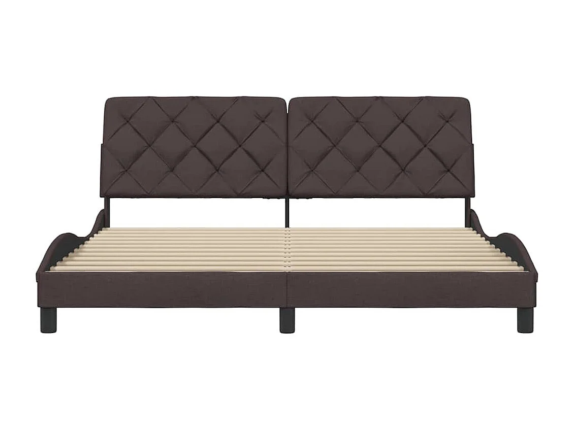 Bettgestell ohne Matratze Dunkelbraun 180x200 cm Stoff