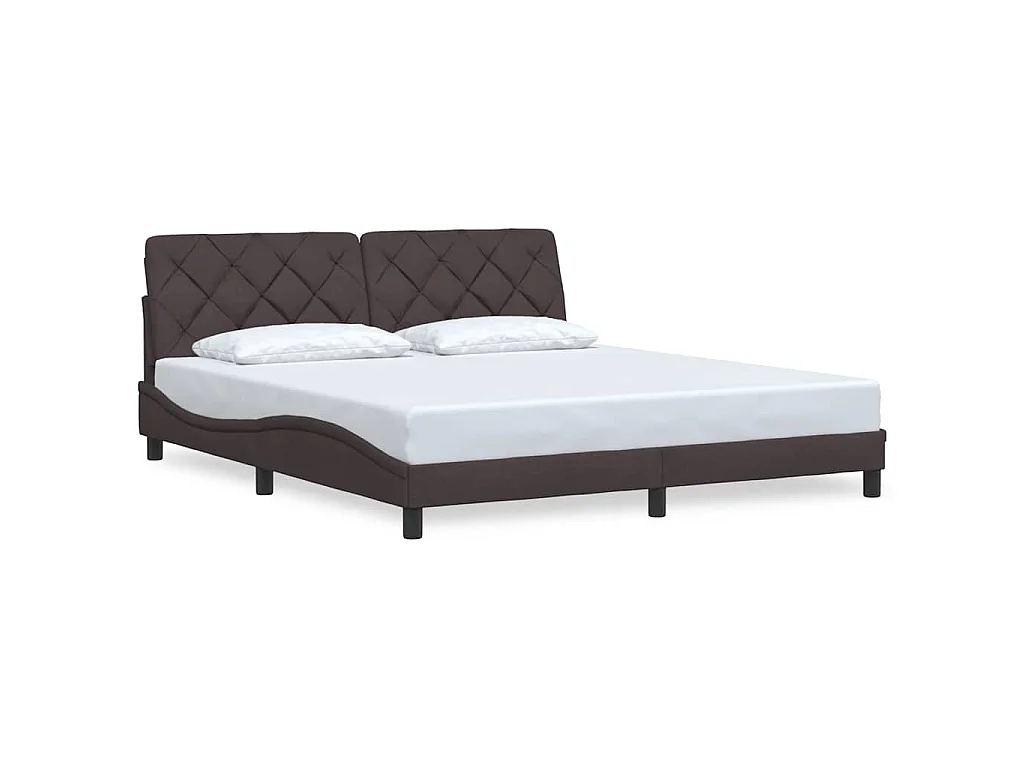 Bettgestell ohne Matratze Dunkelbraun 180x200 cm Stoff