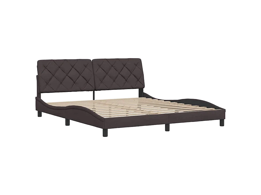 Bettgestell ohne Matratze Dunkelbraun 180x200 cm Stoff