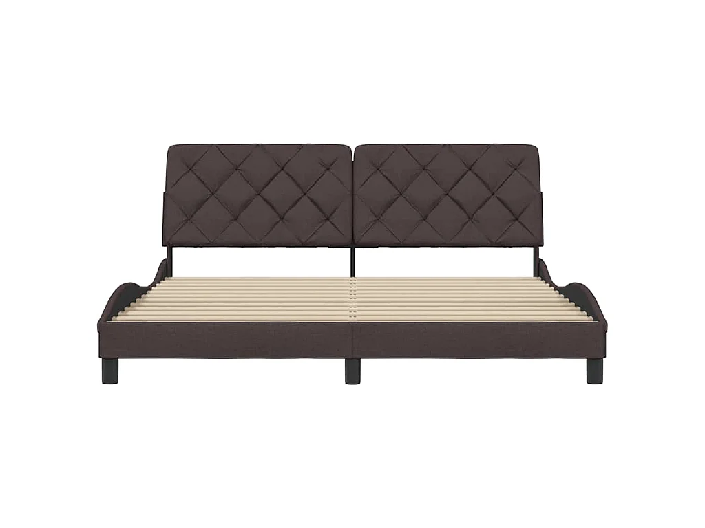 Bettgestell ohne Matratze Dunkelbraun 180x200 cm Stoff