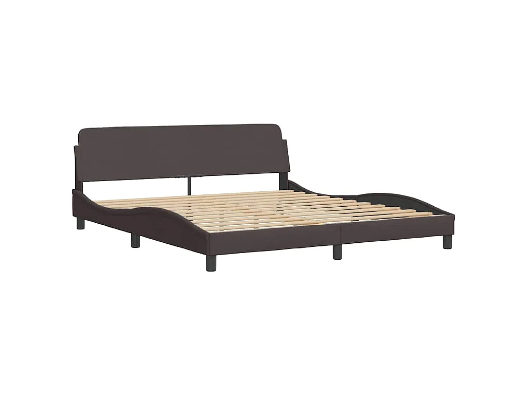 Bettgestell ohne Matratze Dunkelbraun 180x200 cm Stoff