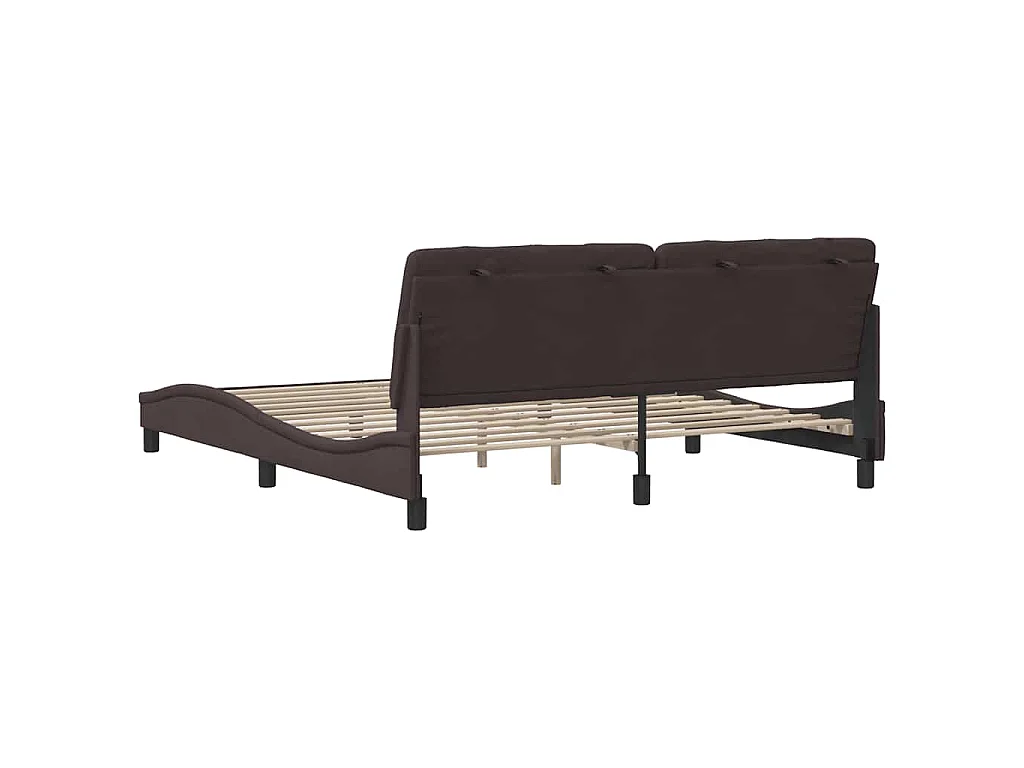 Bettgestell ohne Matratze Dunkelbraun 180x200 cm Stoff