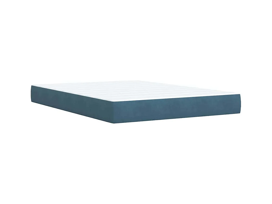 Giroletto a Molle con Materasso Blu 140x200 cm in Velluto