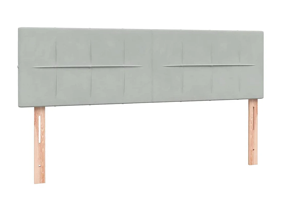 Cama box spring con colchón terciopelo gris claro 160x220 cm