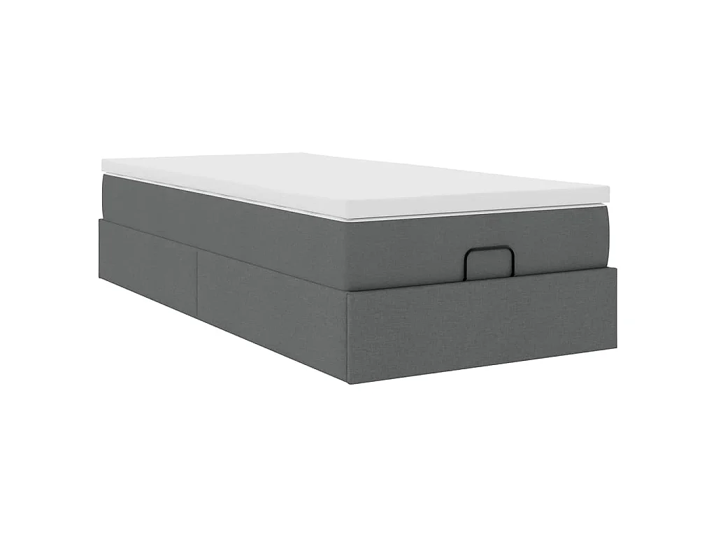 Ottoman bed met matras 100x200cm stof donkergrijs