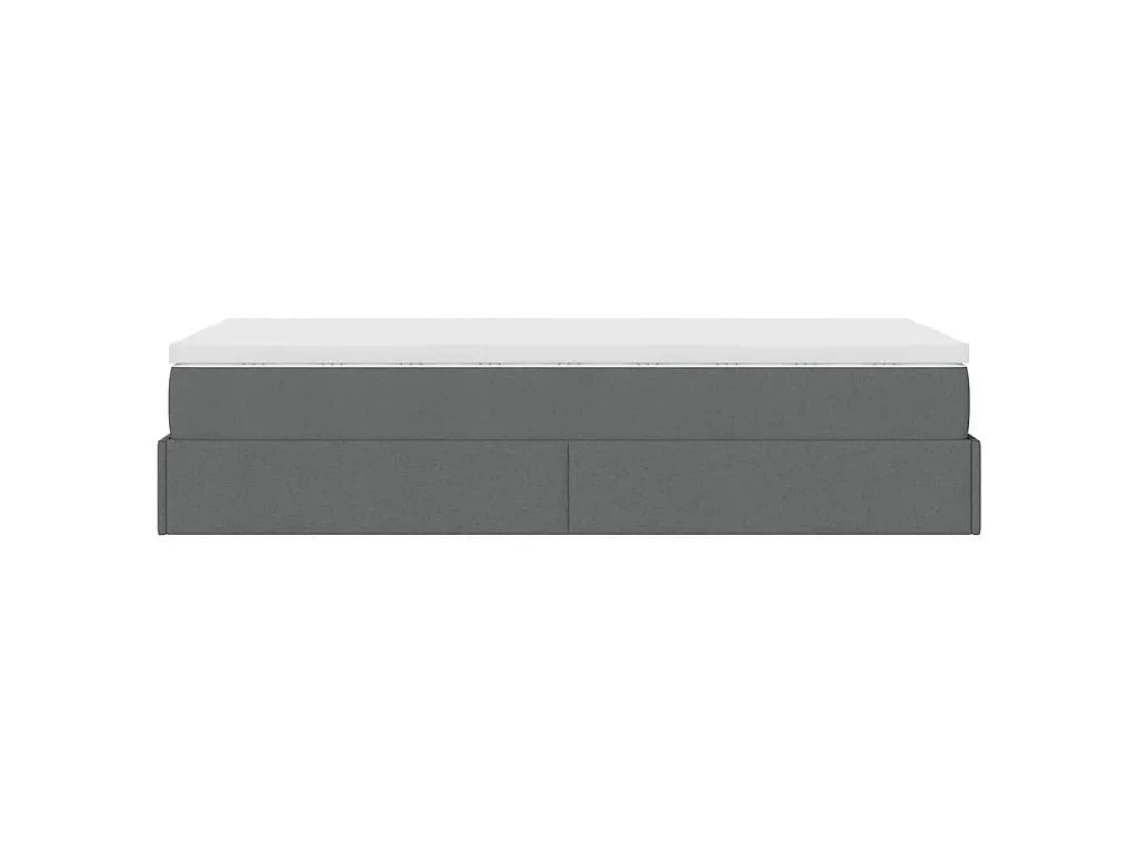 Ottoman bed met matras 100x200cm stof donkergrijs