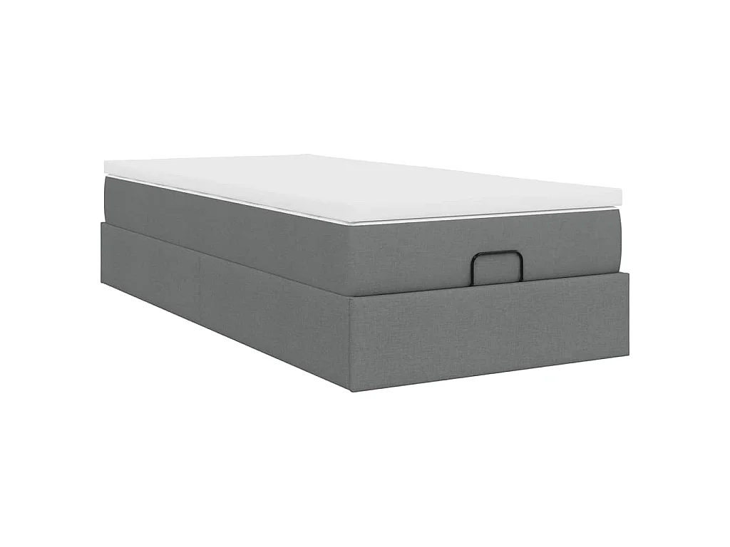 Ottoman bed met matras 100x200cm stof donkergrijs
