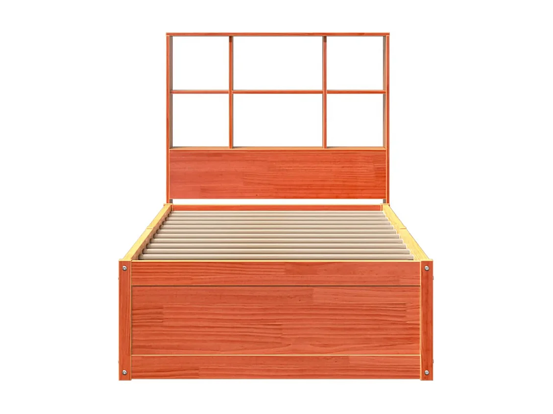 Cadre de lit sans matelas cire marron 90x200 cm bois pin massif