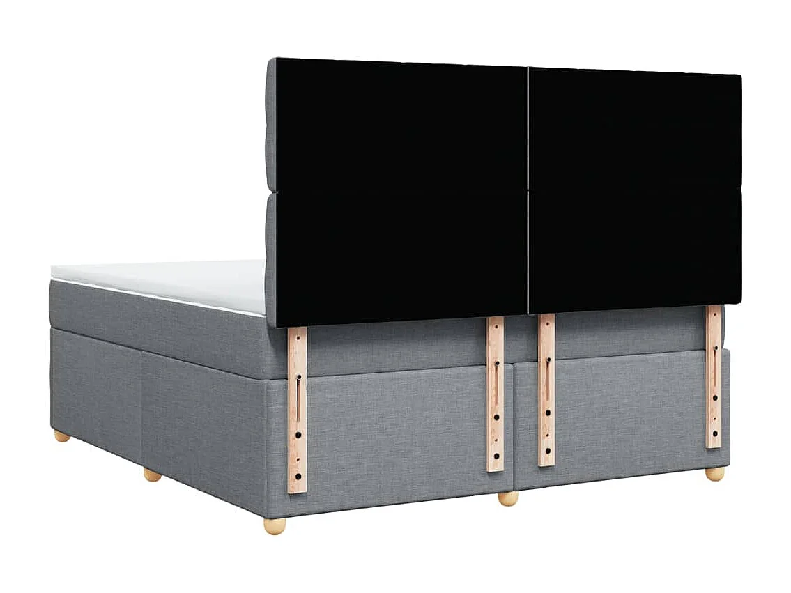 Sommier à lattes de lit avec matelas Gris clair 180x200cm Tissu