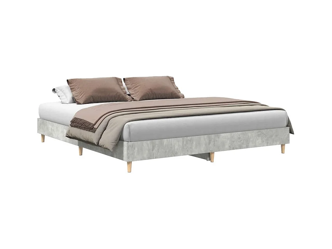 Estrutura cama s/ colchão 160x200cm cinza cimento