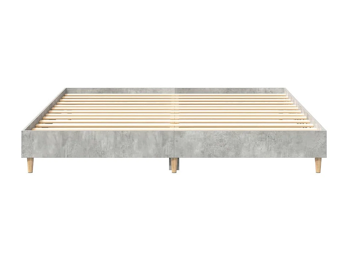 Cadre de lit sans matelas gris béton 160x200 cm bois ingénierie
