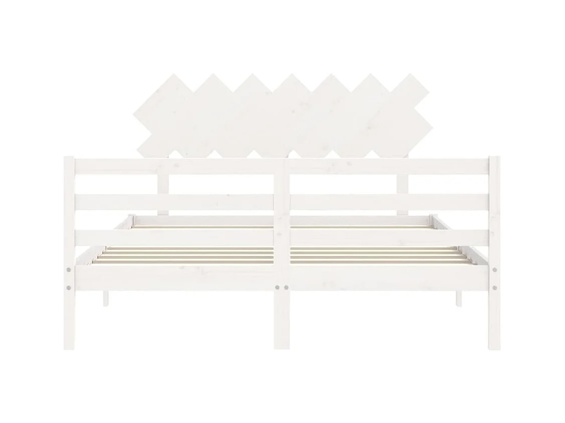 Cadre de lit sans matelas blanc 140x200 cm bois massif