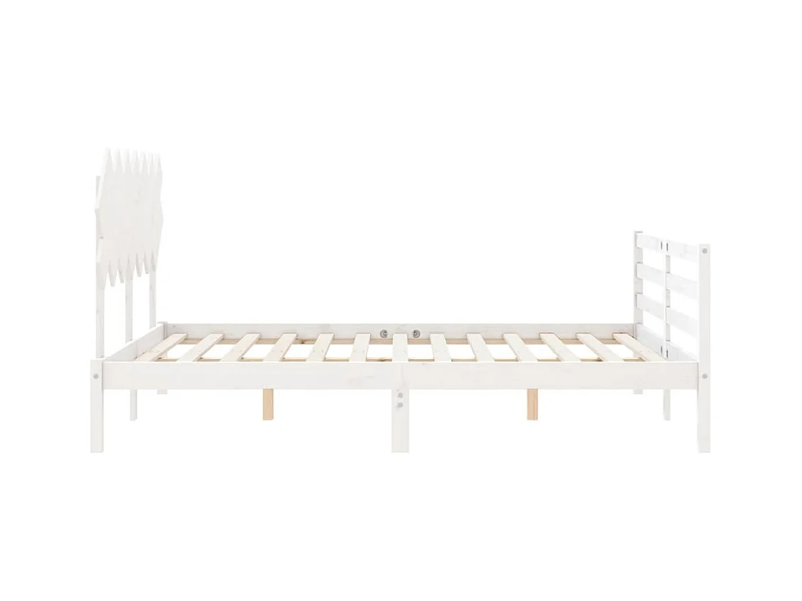 Cadre de lit sans matelas blanc 140x200 cm bois massif