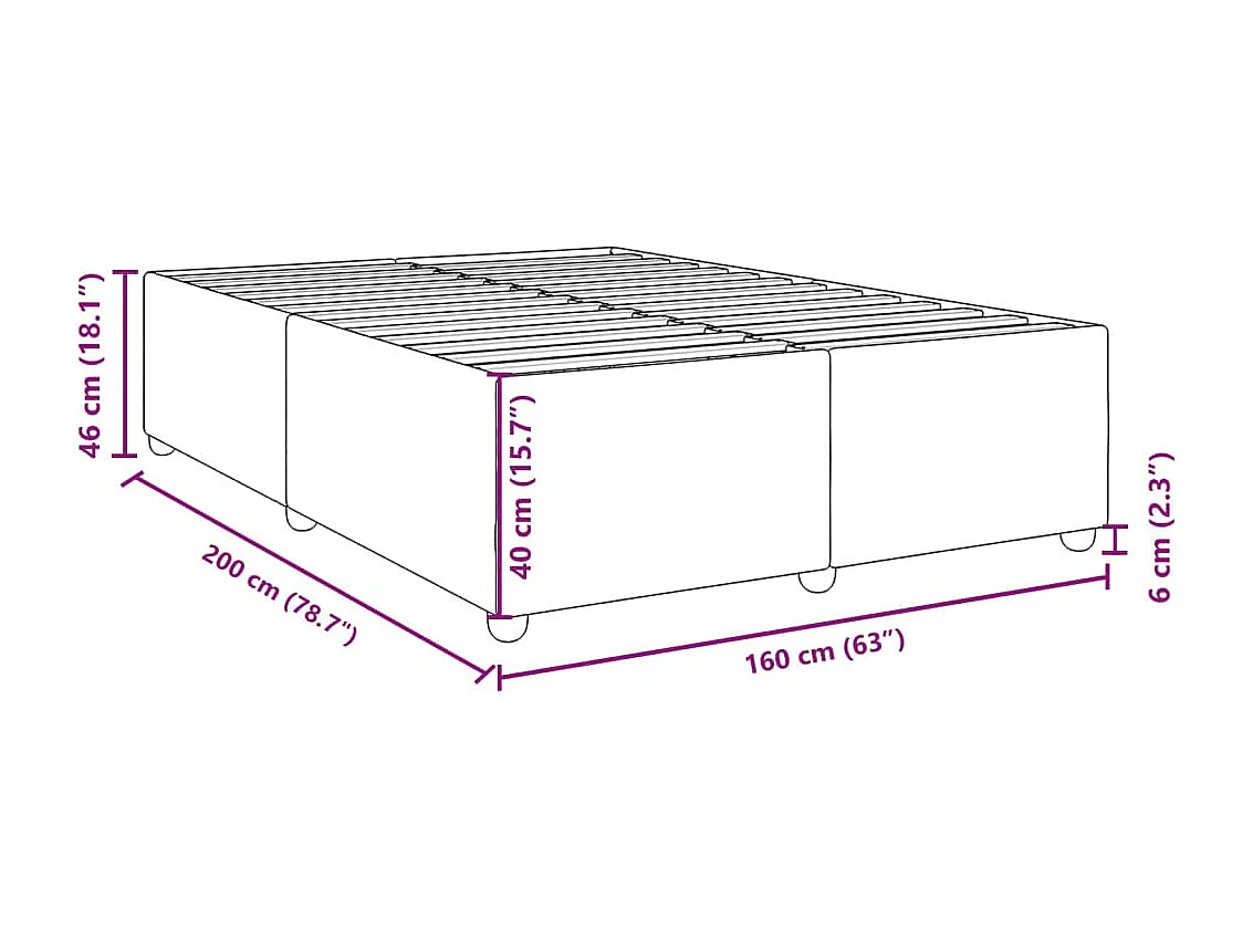 Bedframe zonder matras stof blauw 160x200 cm