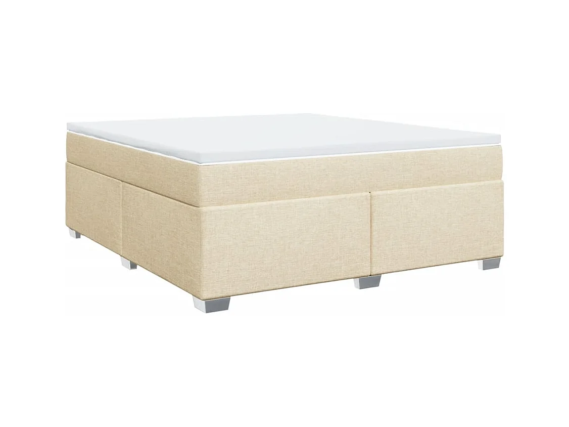Sommier à lattes de lit avec matelas Crème 180x200 cm Tissu