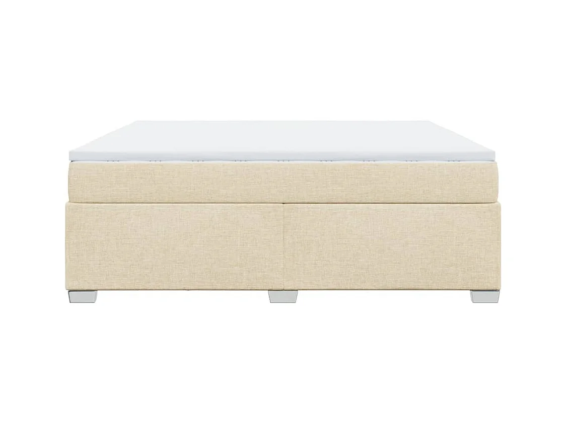 Sommier à lattes de lit avec matelas Crème 180x200 cm Tissu
