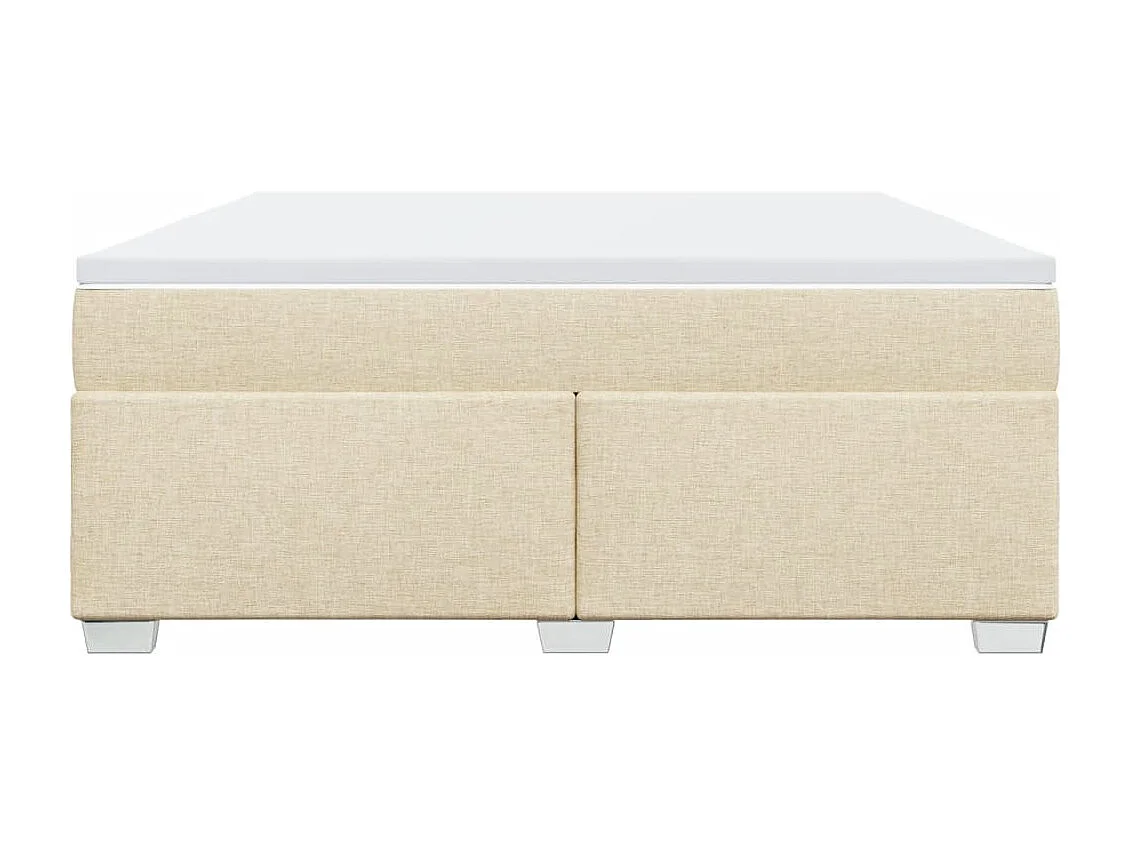 Sommier à lattes de lit avec matelas Crème 180x200 cm Tissu