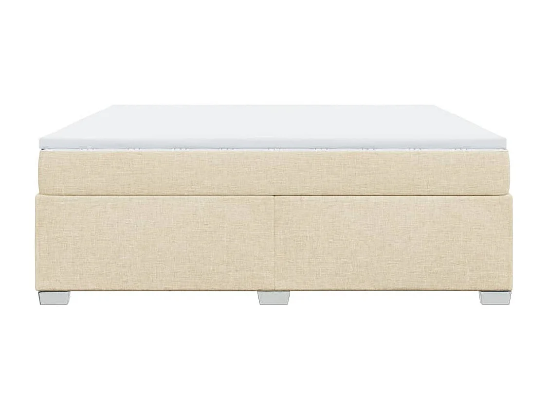 Giroletto a Molle con Materasso Crema 180x200 cm in Tessuto