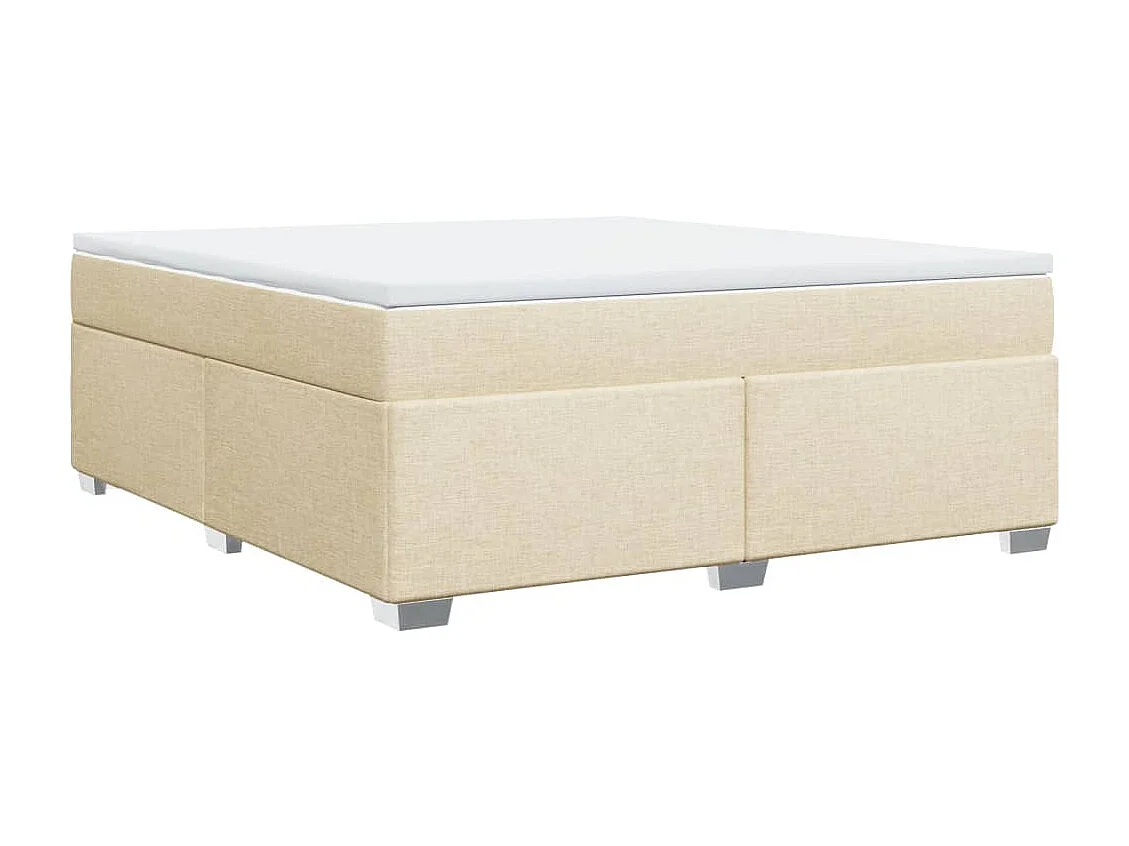 Giroletto a Molle con Materasso Crema 180x200 cm in Tessuto