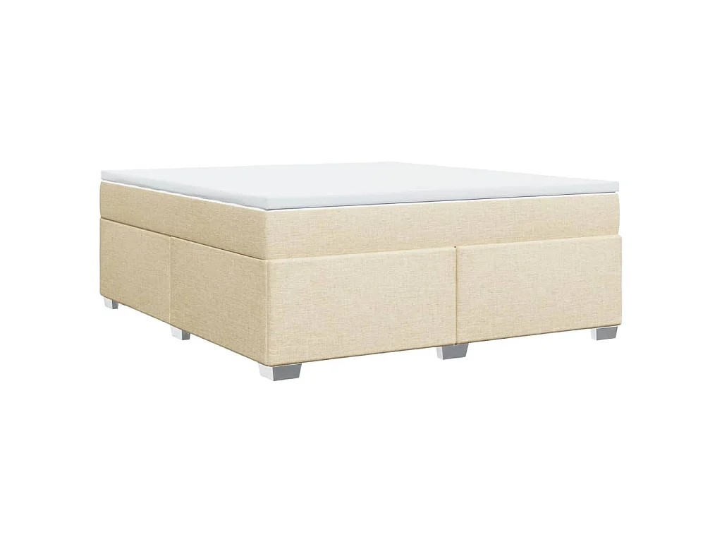 Boxspring met matras stof crèmekleurig 180x200 cm