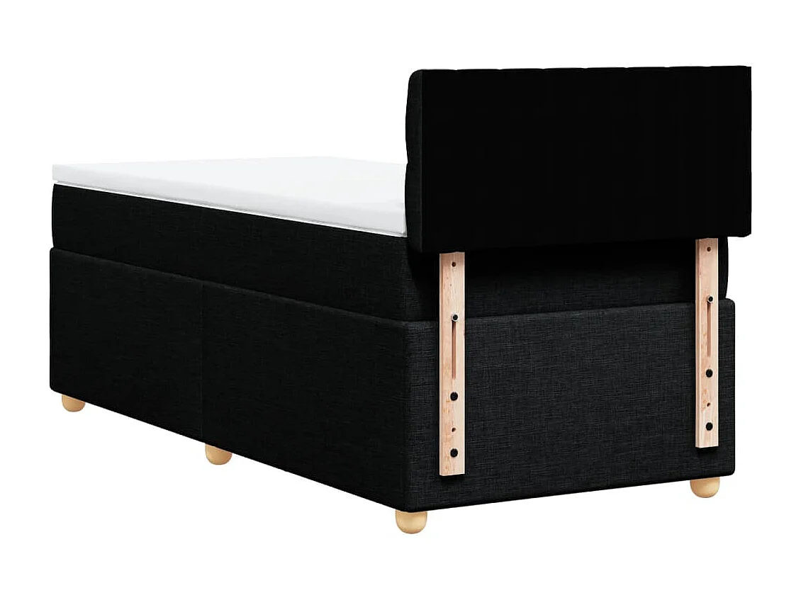 Sommier à lattes de lit avec matelas Noir 90x200 cm Tissu