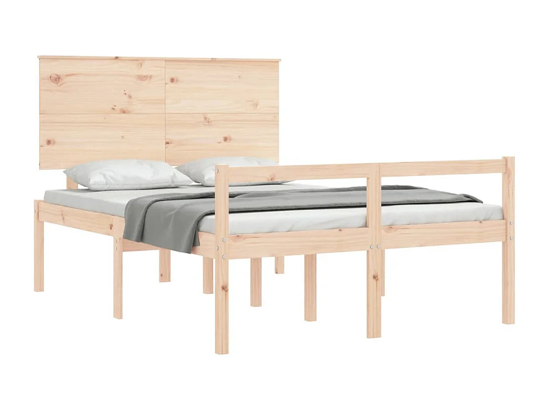 Cama para idosos com cabeceira 140x200 cm madeira maciça