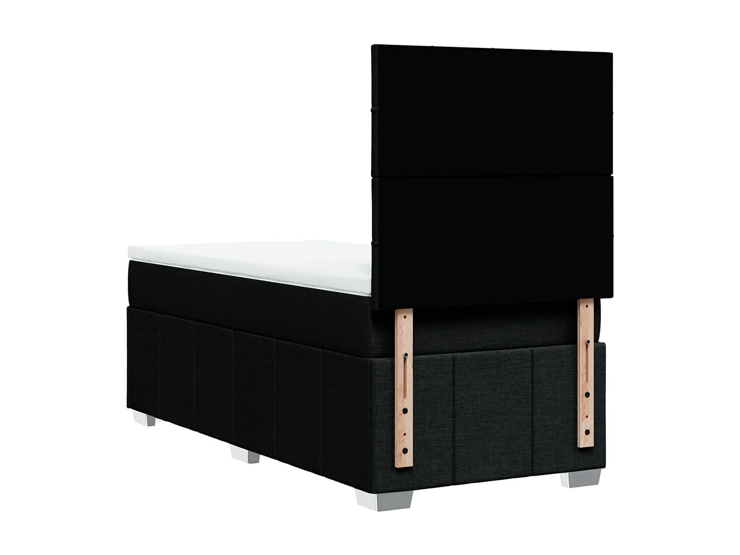 Giroletto a Molle con Materasso Nero 90x200 cm in Tessuto