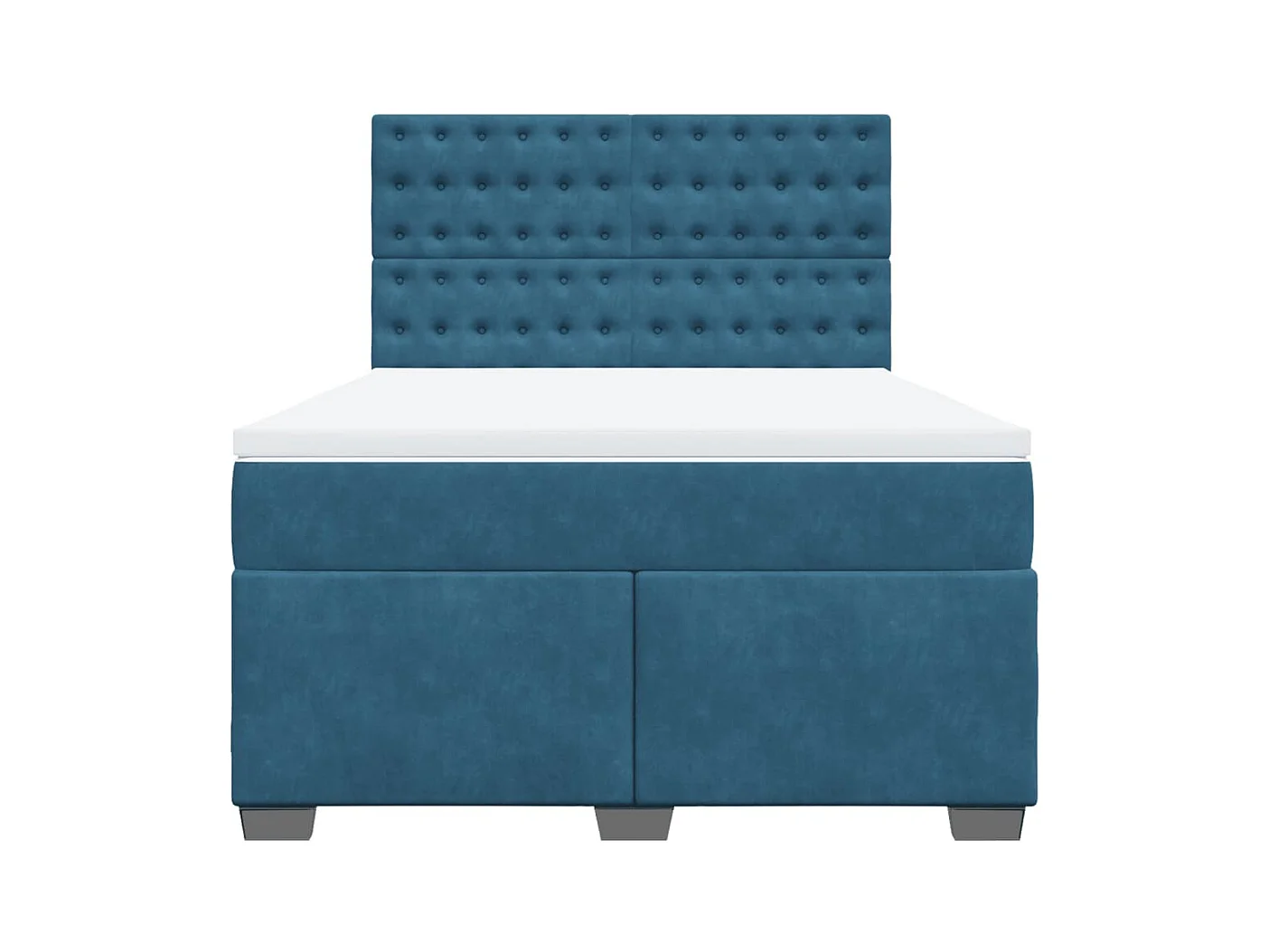 Boxspring met matras fluweel blauw 140x190 cm