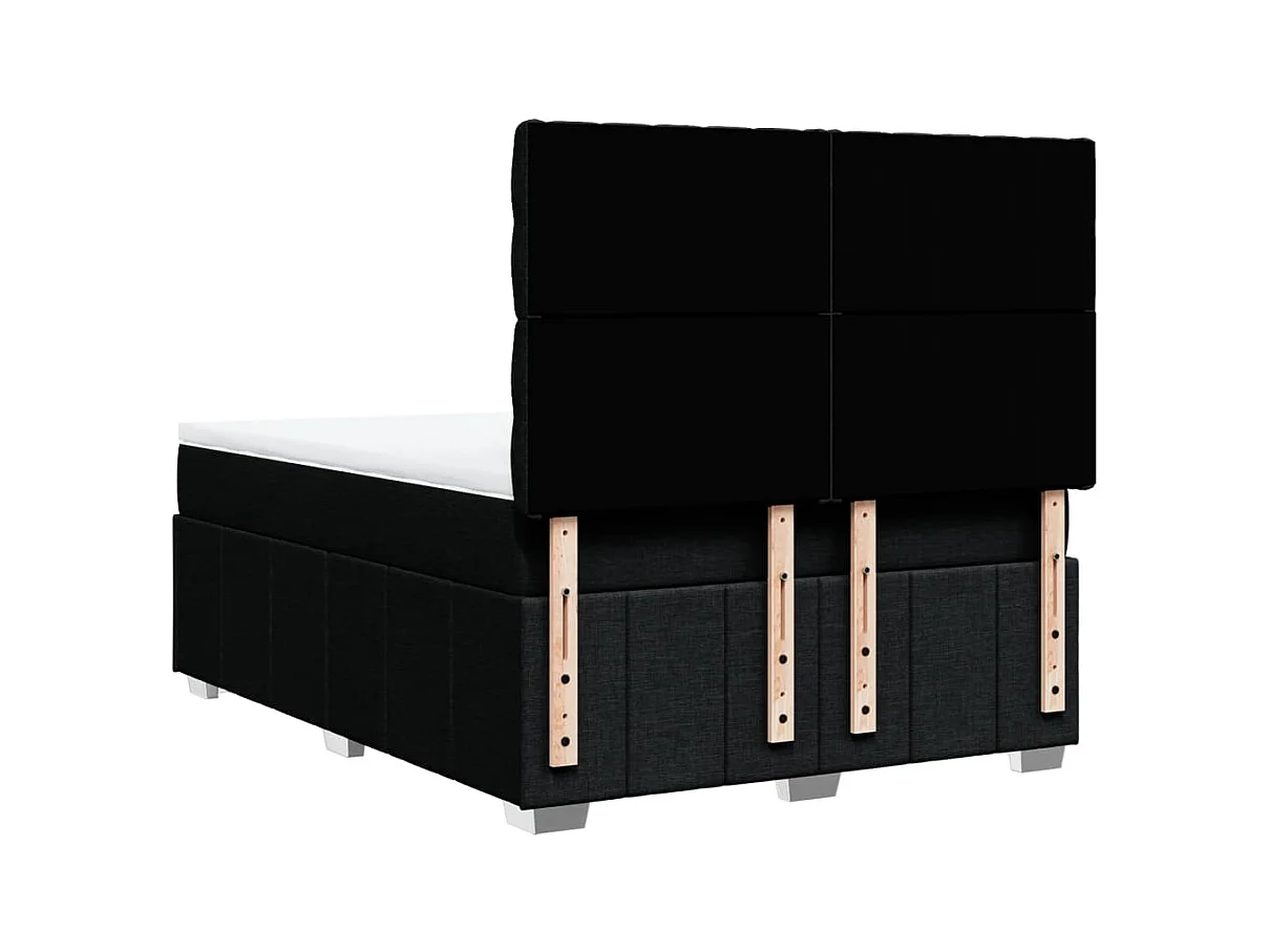 Sommier à lattes de lit avec matelas Noir 140x200 cm Tissu