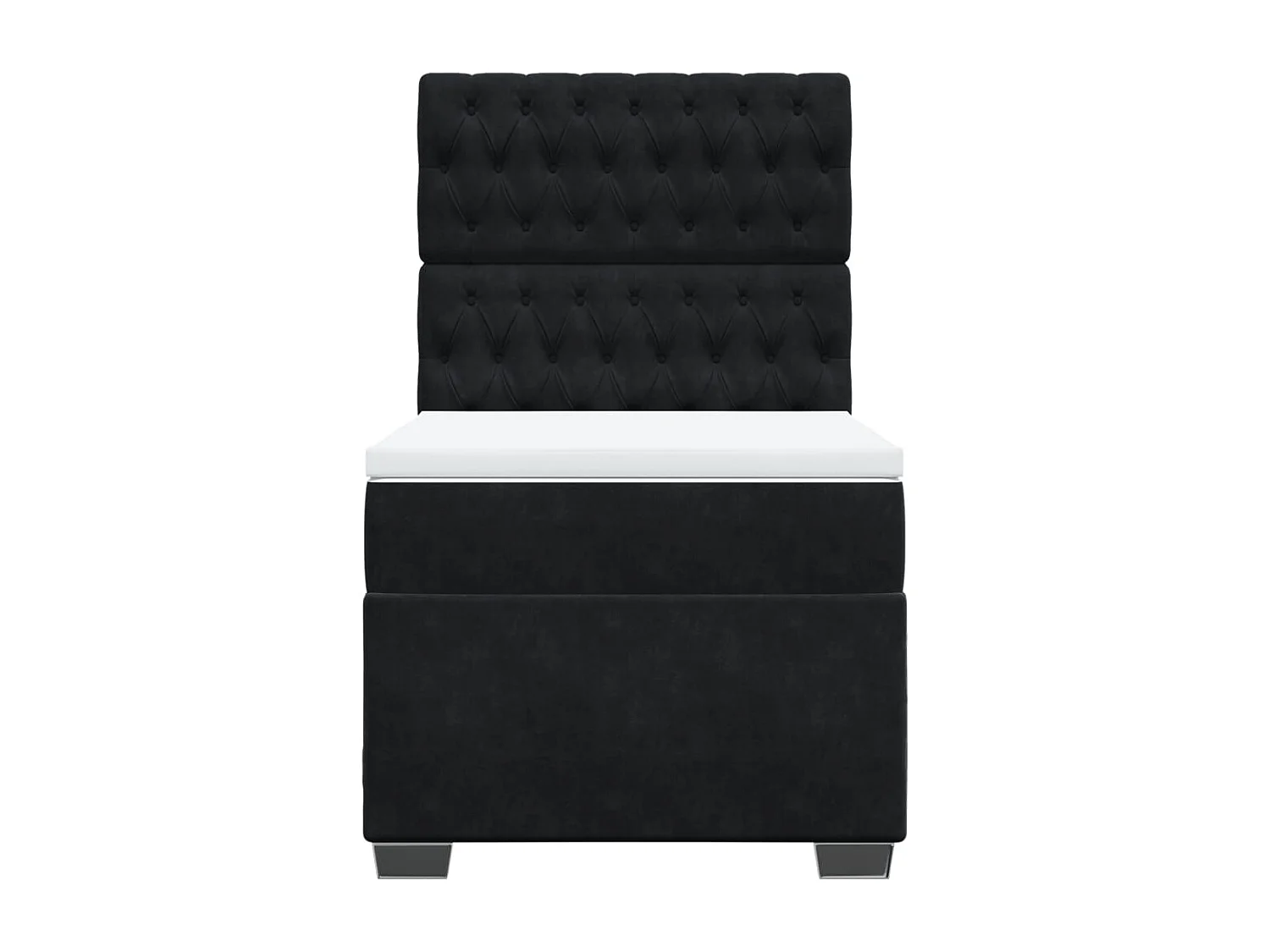 Boxspringbett mit Matratze Schwarz 90x200 cm Samt