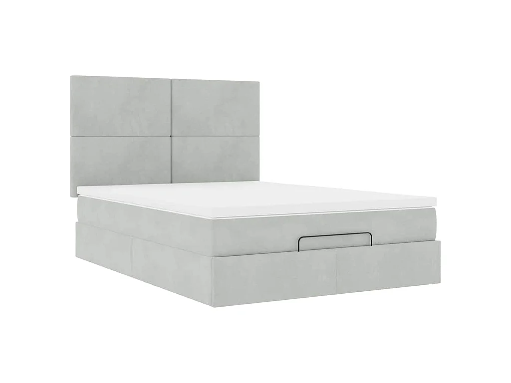 Struttura Letto Pouf con Materassi 140x200 cm in Velluto
