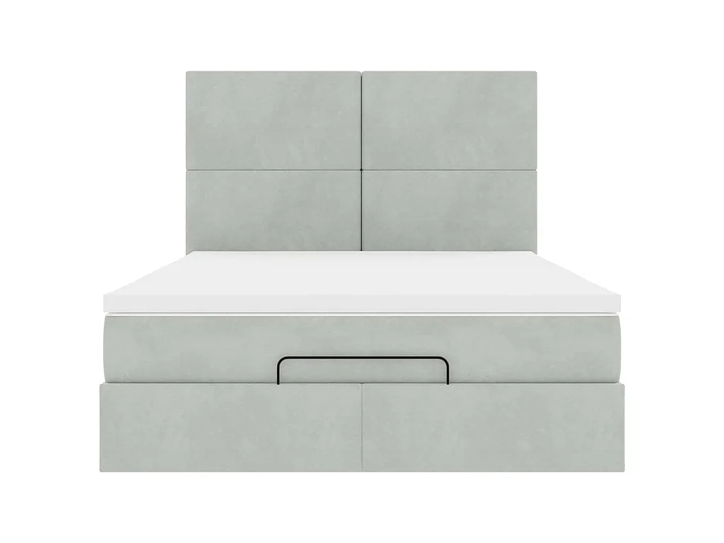 Struttura Letto Pouf con Materassi 140x200 cm in Velluto
