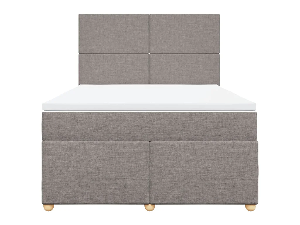 Sommier à lattes de lit avec matelas Taupe 160x200 cm Tissu