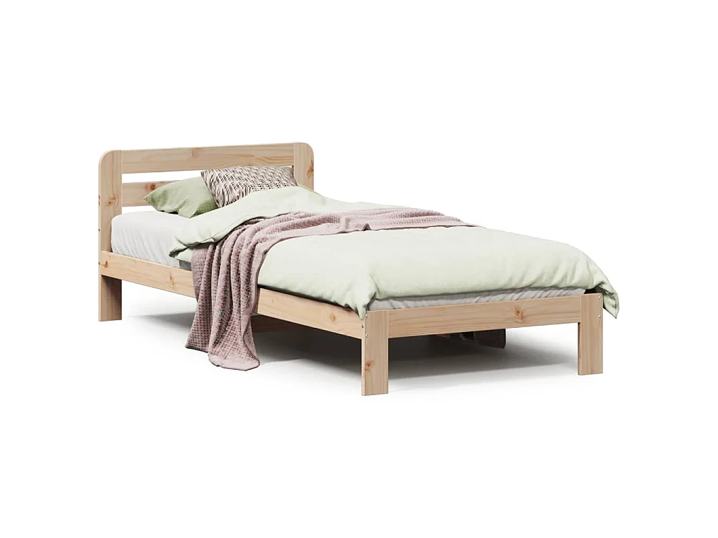 Estructura de cama sin colchón madera maciza de pino 90x200 cm