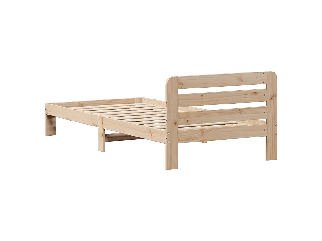 Estructura de cama sin colchón madera maciza de pino 90x200 cm