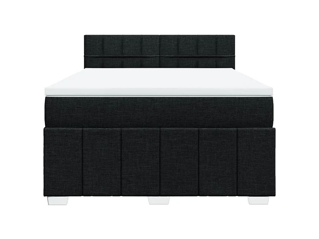 Giroletto a Molle con Materasso Nero 140x200 cm in Tessuto