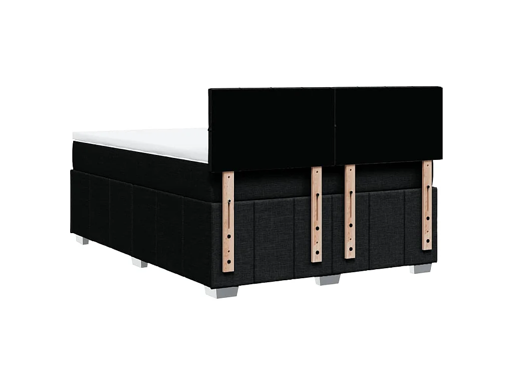 Giroletto a Molle con Materasso Nero 140x200 cm in Tessuto