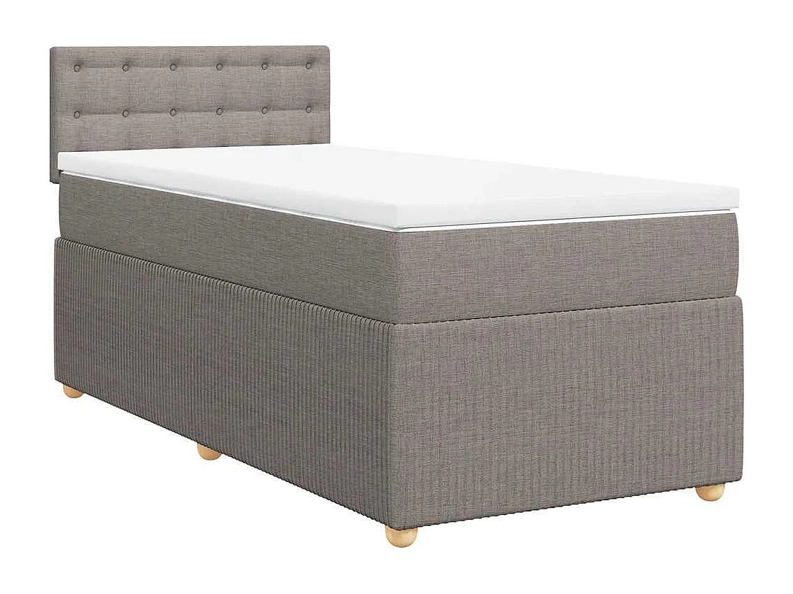 Boxspringbett mit Matratze Taupe 90x190 cm Stoff