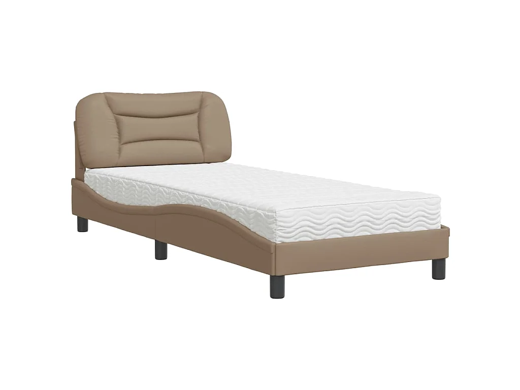 Lit avec matelas Hvar cappuccino 90x190 cm similicuir