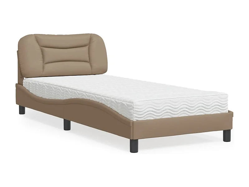 Letto con Materasso Hvar Cappuccino 90x190 cm Similpelle