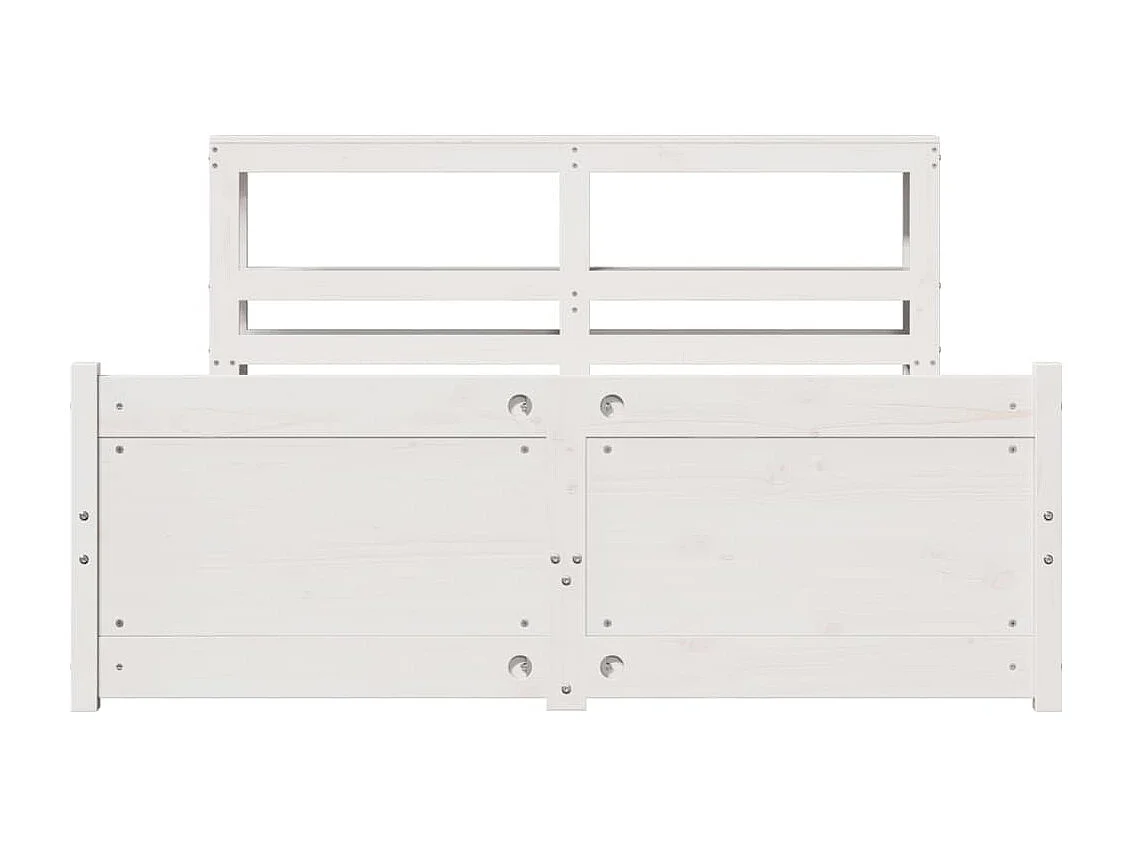 Estructura de cama con cabecero sin colchón blanco 140x200 cm