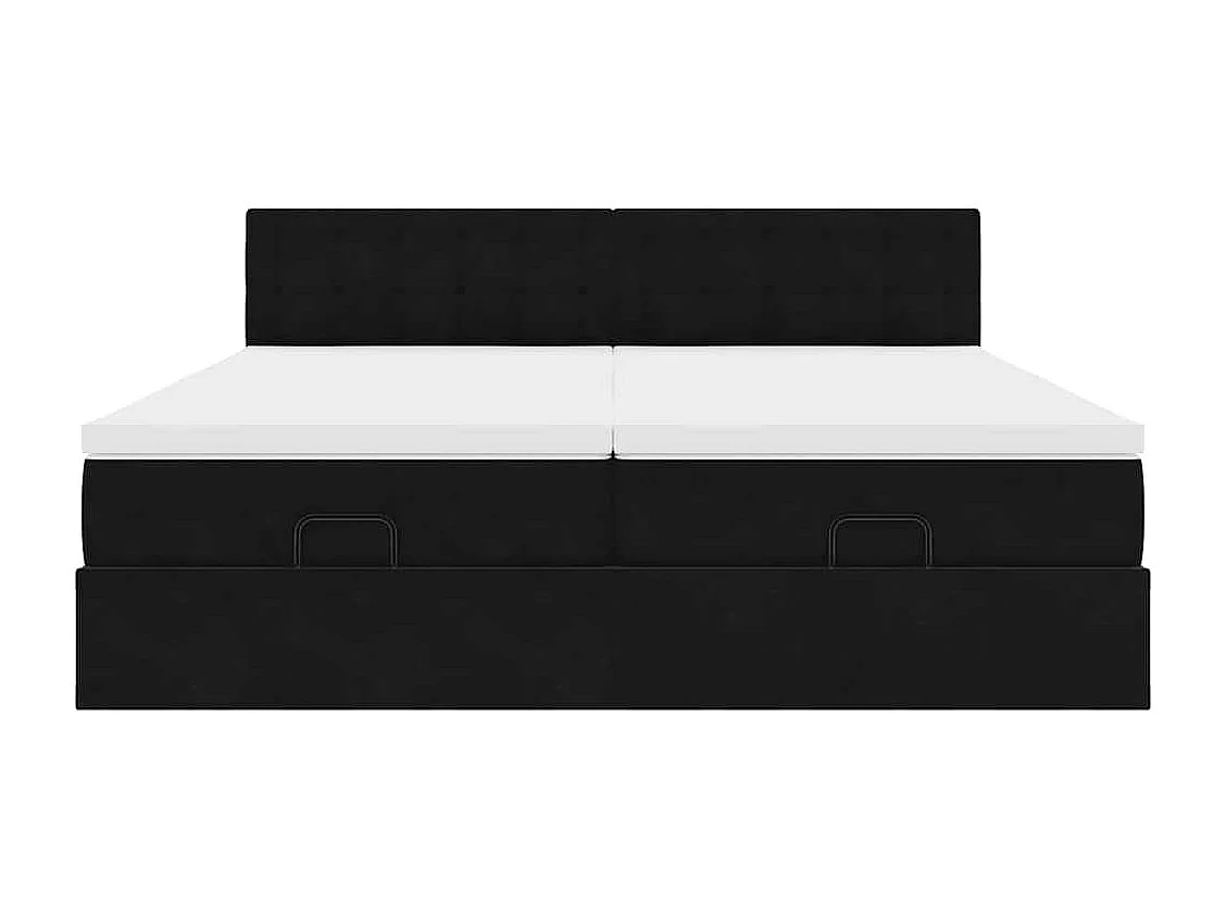 Ottoman bed met matrassen en LED's 160x200cm fluweel zwart