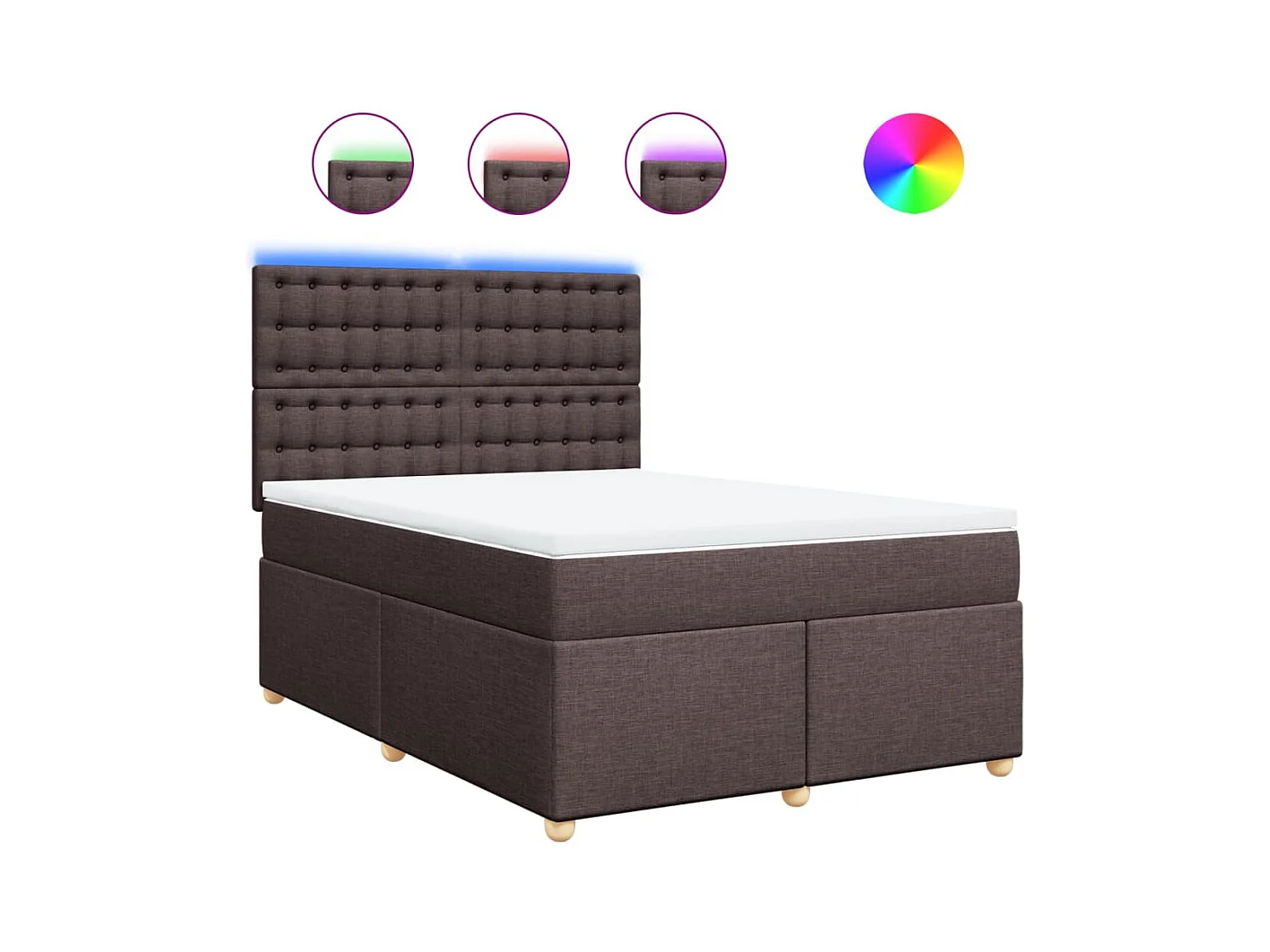 Sommier à lattes de lit avec matelas Marron foncé 140x200 cm