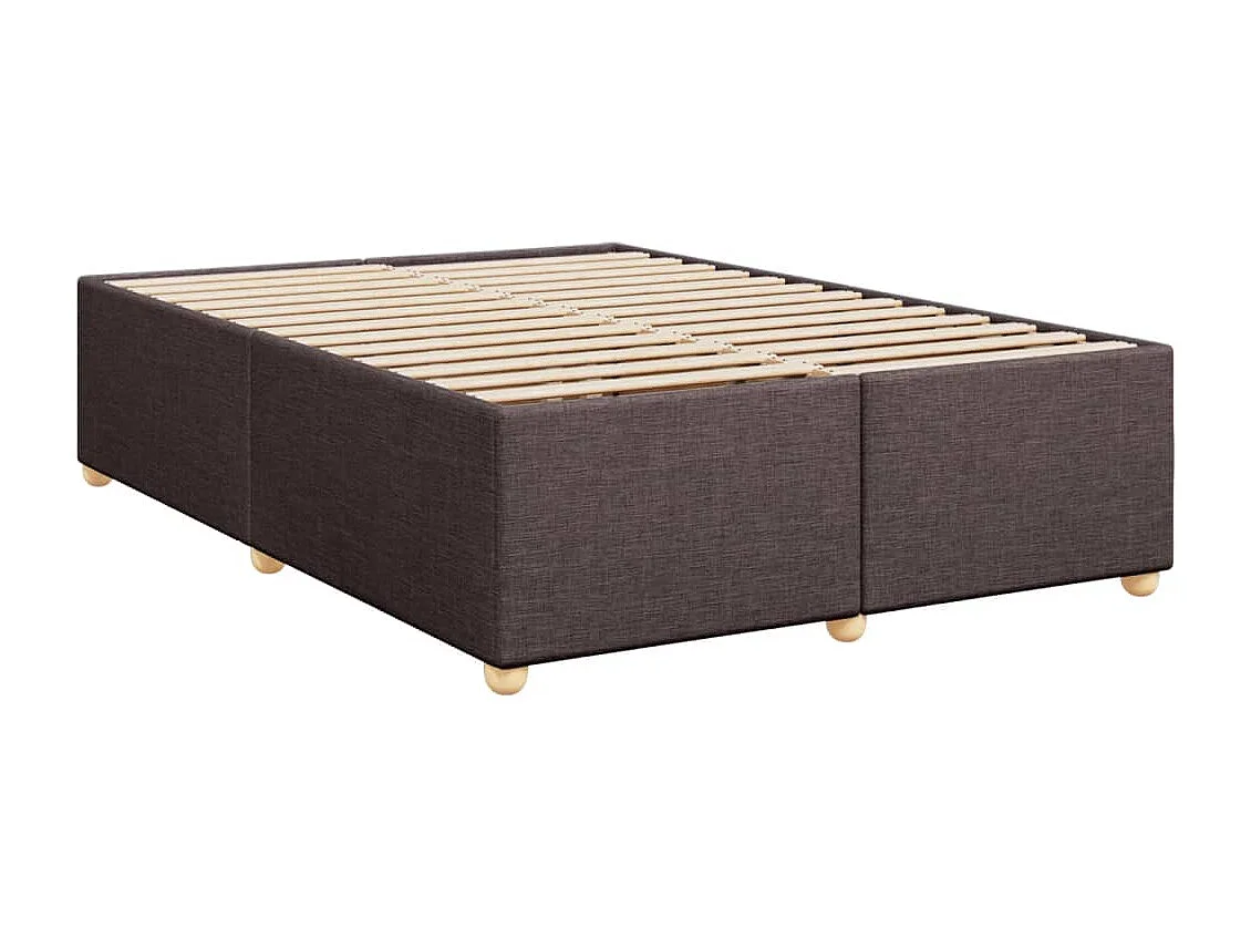 Giroletto a Molle con Materasso Marrone Scuro 140x200cm Tessuto